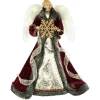 Angel Tree Toppers*Northlight 18" Lighted Red And Gold Angel In A Dress Christmas Tree Topper - Warm White Lights