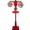Snow Globes*Northlight 74" Lighted Red And Gold Musical Double Christmas Street Lamp