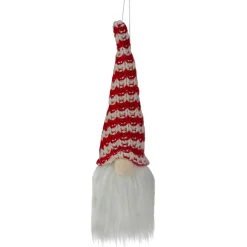 Northlight Fantasy & Sci Fi>8" Lighted Red And White Knit Gnome Head Christmas Ornament