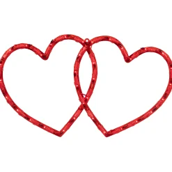 Northlight 17" Lighted Red Double Heart Valentine's Day Window Silhouette Decoration