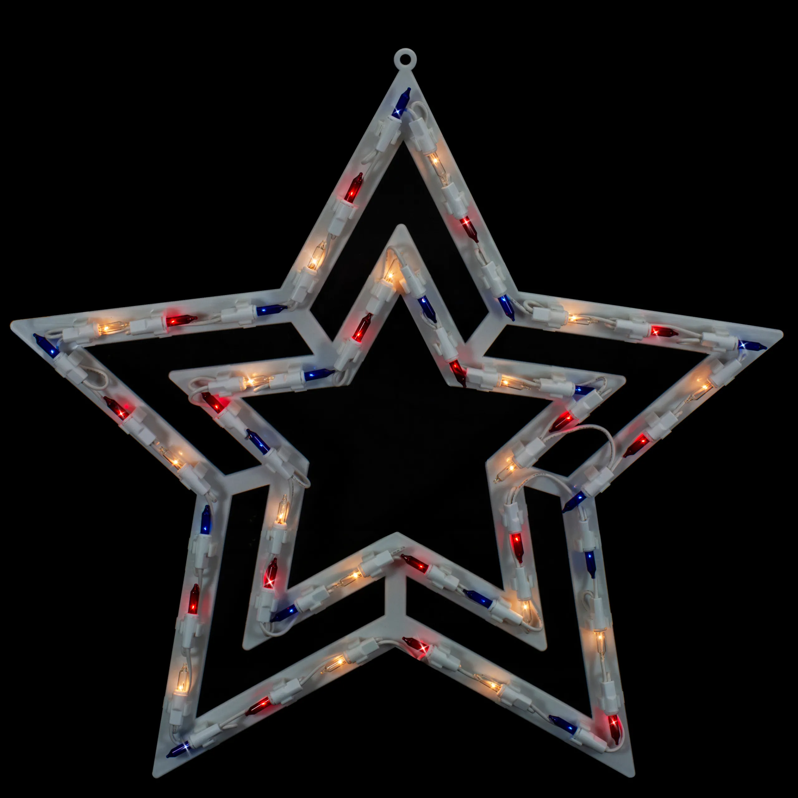 Northlight 17" Lighted Red, White And Blue Patriotic Star Window Silhouette Decoration