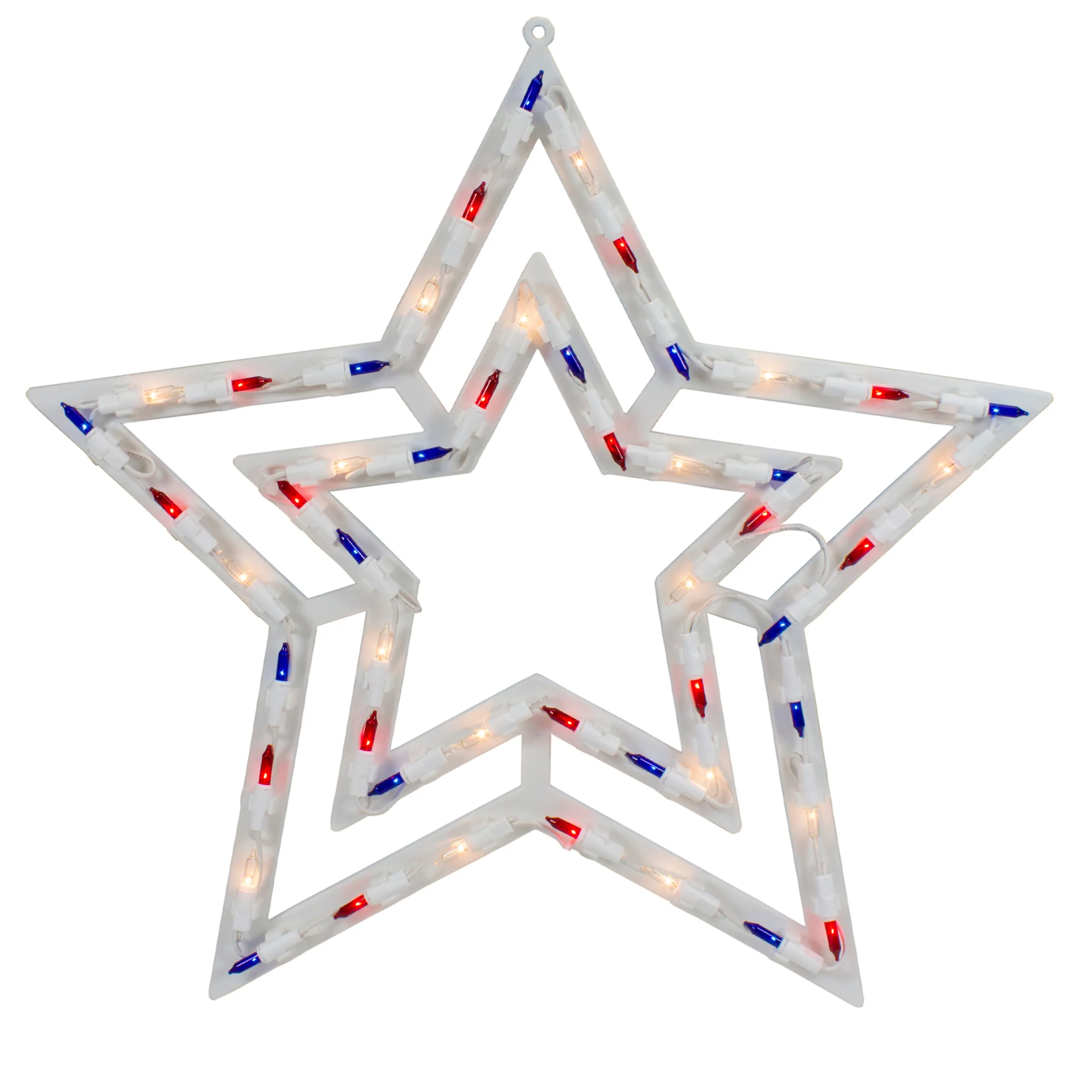 Northlight 17" Lighted Red, White And Blue Patriotic Star Window Silhouette Decoration