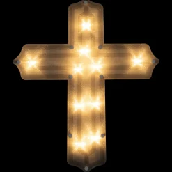 Northlight 14" Lighted Religious Cross Easter Window Silhouette Decoration