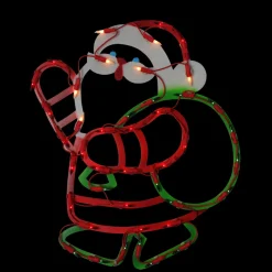 Window Decorations*Northlight 17.5" Lighted Santa Claus With Gift Sack Outdoor Christmas Window Silhouette
