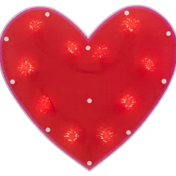 Northlight 13" Lighted Shimmering Red Heart Valentine's Day Window Silhouette Decoration