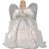 Angel Tree Toppers*Northlight 12" Lighted Silver Angel With Wings Christmas Tree Topper - Clear Lights