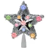 Star Tree Toppers*Northlight 9" Lighted Silver Star Christmas Tree Topper - Multicolor Lights