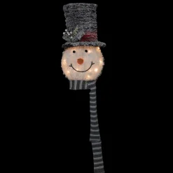 Lighted Tree Toppers*Northlight 25" Lighted Snowman With Black Frosted Top Hat Christmas Tree Topper