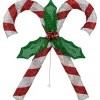 Outdoor Decorations*Northlight 27" Lighted Sparkling Red And Silver Double Candy Cane Outdoor Christmas Decor