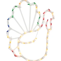 Northlight 18" Lighted Turkey Thanksgiving Window Silhouette Decoration