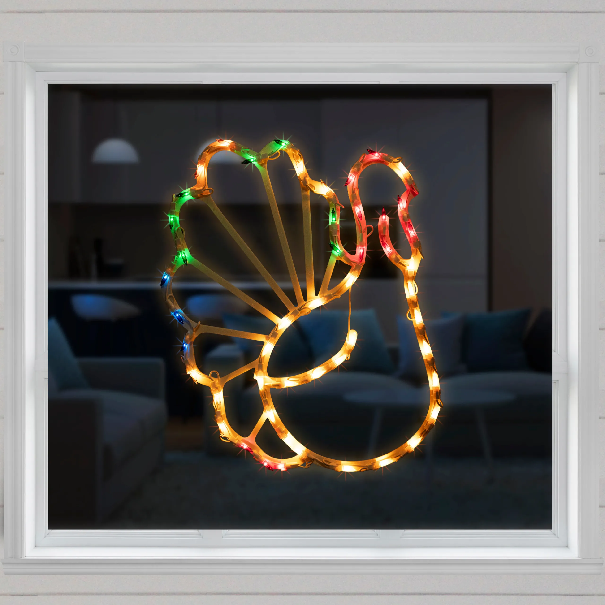Northlight 18" Lighted Turkey Thanksgiving Window Silhouette Decoration