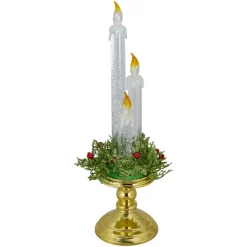 Candles & Holders*Northlight 14.5" Lighted Water Candle On A Gold Base With Berries