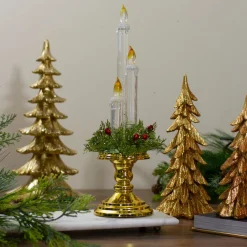 Candles & Holders*Northlight 14.5" Lighted Water Candle On A Gold Base With Berries