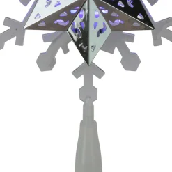 Snowflake Tree Toppers*Kurt Adler 9.25'' Lighted White And Blue Rotating Snowflake Christmas Tree Topper - Clear Led Lights