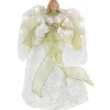 Angel Tree Toppers*Northlight 14" Lighted White And Gold Angel In A Dress Christmas Tree Topper - Warm White Lights