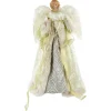 Angel Tree Toppers*Northlight 18" Lighted White And Gold Angel In A Dress Christmas Tree Topper - Warm White Lights