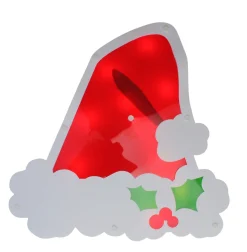 Window Decorations*Impact 12.5" Lighted White And Red Santa Hat Christmas Window Silhouette Decoration