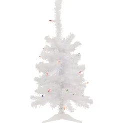 Northlight 2.5 Feet Tall And Smaller>2' Lighted Woodbury White Pine Slim Artificial Christmas Tree, Multi Lights