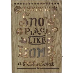 Wall & Door Decorations*Gerson 10" Lighted Wooden "Snow Place Like Home" Christmas Wall Decoration