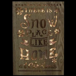Wall & Door Decorations*Gerson 10" Lighted Wooden "Snow Place Like Home" Christmas Wall Decoration