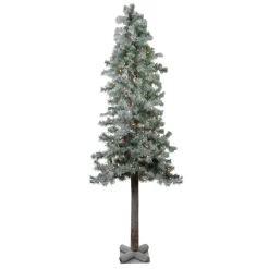 Northlight 6 And 6.5 Feet Tall>6' Lightly Flocked Glittered Woodland Alpine Artificial Christmas Tree - Clear Lights