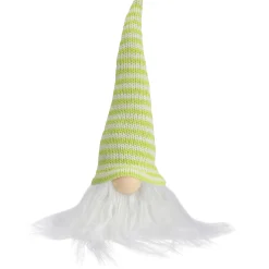 Northlight 7.5" Lime Green And White Striped Hat Spring Gnome