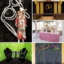 Showdown Displays 15' Lime Green Contemporary Floral Sheeting Party Streamers