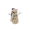 Plush Figures*Contemporary Home Living 13" Lodge Snowman With Santa Hat Christmas Decoration