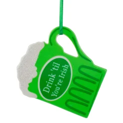 Kurt Adler Food & Beverage>4" Luck Of The Irish "Drink 'Til You'Re Irish" Beer Mug Christmas Ornament