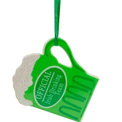 Kurt Adler Food & Beverage>4" Luck Of The Irish Official Drinking Team Beer Mug Christmas Ornament