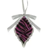 Allstate Pendants & Drops>5.75" Magenta Pink And Gray Glittered Diamond Prism Christmas Ornament