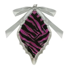Allstate Pendants & Drops>5.75" Magenta Pink And Gray Glittered Diamond Prism Christmas Ornament