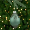 Northlight Finials>5" Matte Green Starburst Finial Glass Christmas Ornament