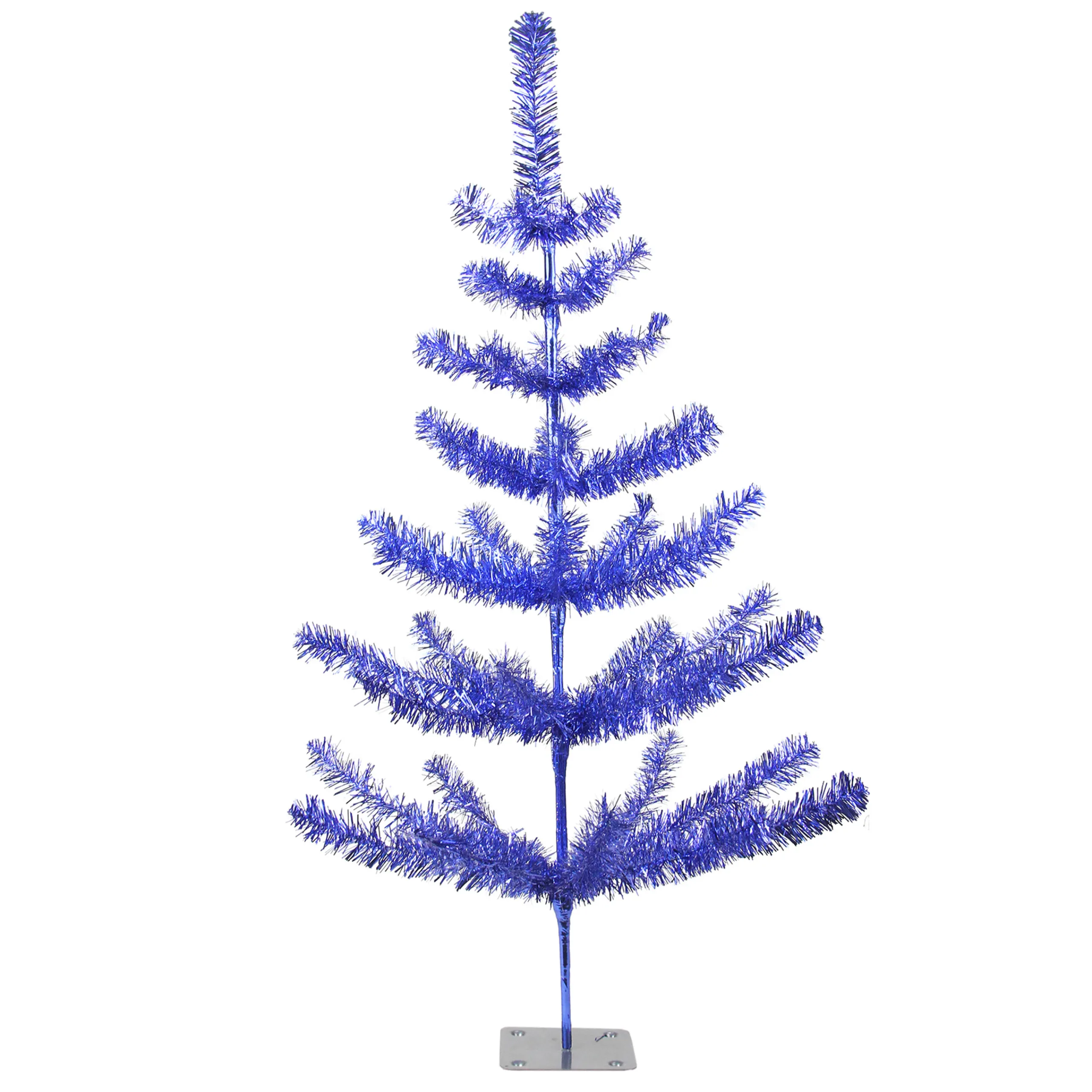 Northlight 3 And 3.5 Feet Tall>3' Medium Blue Tinsel Twig Pine Artificial Christmas Tree - Unlit
