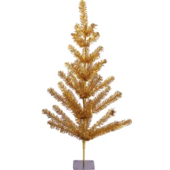 Northlight 3 And 3.5 Feet Tall>3' Medium Gold Tinsel Twig Artificial Christmas Tree, Unlit