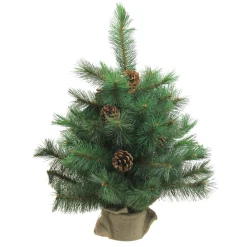 Northlight 2.5 Feet Tall And Smaller>18" Medium Royal Oregon Pine Burlap Base Artificial Christmas Tree - Unlit