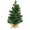 Northlight 2.5 Feet Tall And Smaller>18" Medium Traditional Green Mini Pine Artificial Christmas Tree In Burlap Sack - Unlit