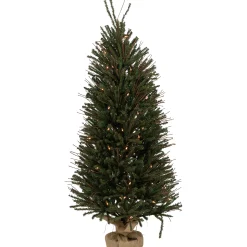 Northlight 4 And 4.5 Feet Tall>4' Medium Warsaw Twig Artificial Christmas Tree In Burlap Base - Clear Lights