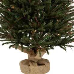Northlight 4 And 4.5 Feet Tall>4' Medium Warsaw Twig Artificial Christmas Tree In Burlap Base - Clear Lights