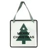 Wall & Door Decorations*Northlight 8" Merry Christmas Metal Wall Sign With Green Check Ribbon