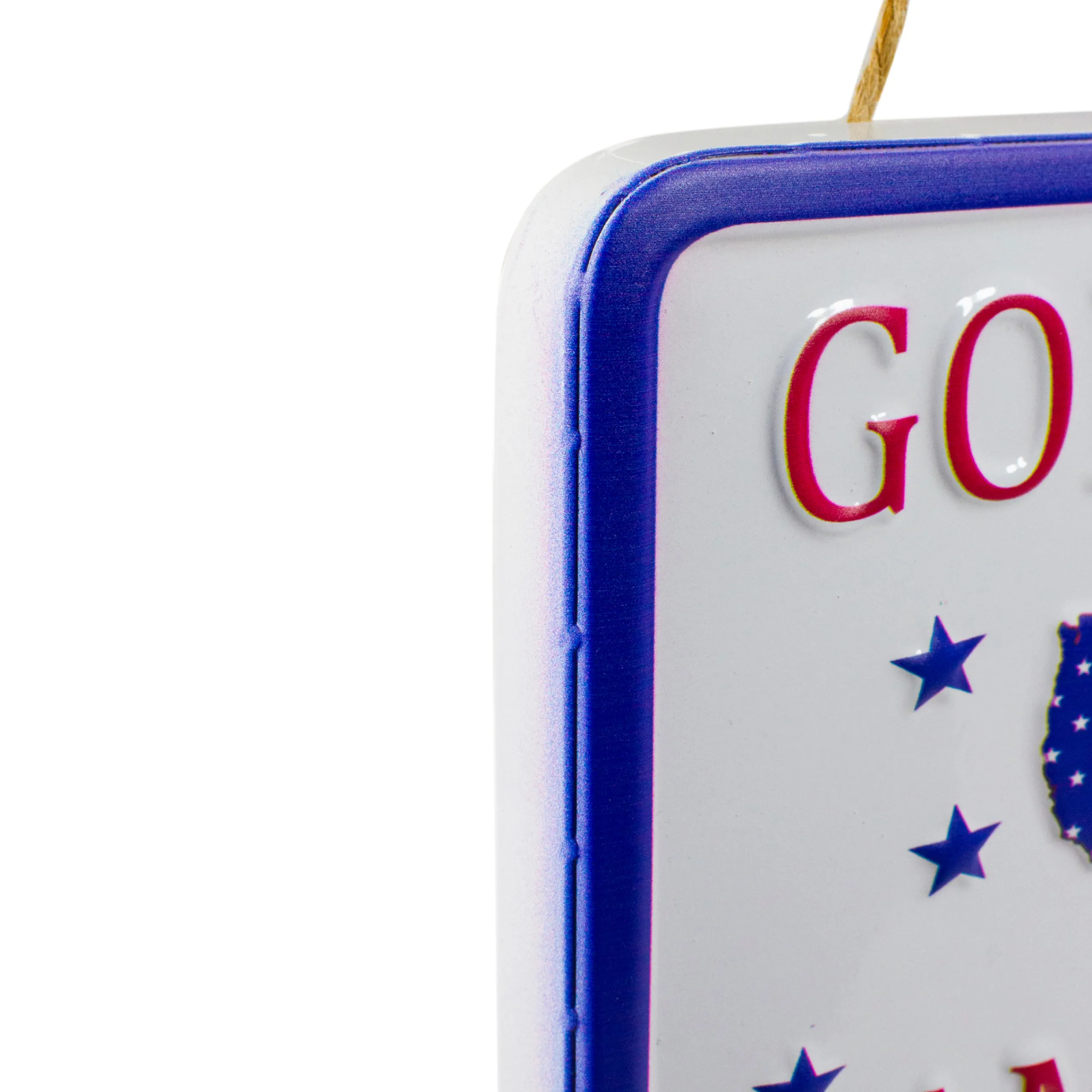 Northlight 8.75" Metal Patriotic "God Bless America" Sign With Stars Wall Decor