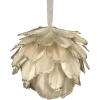 Northlight Balls>4.5" Metallic Gold Glitter Feather Pine Cone Christmas Ornament