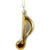 Northlight Entertainment>3.75" Metallic Gold Glittered Sixteenth Music Note Glass Christmas Ornament