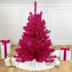 Northlight 3 And 3.5 Feet Tall>3' Metallic Pink Tinsel Artificial Christmas Tree - Unlit