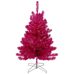 Northlight 3 And 3.5 Feet Tall>3' Metallic Pink Tinsel Artificial Christmas Tree - Unlit