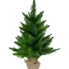 Northlight 2.5 Feet Tall And Smaller>18" Mini Balsam Pine Medium Artificial Christmas Tree In Burlap Base - Unlit