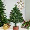 Northlight 2.5 Feet Tall And Smaller>12" Mini Canadian Pine Full Artificial Christmas Tree In Faux Wood Base - Unlit