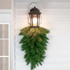 Unlit Swags*Northlight 30" Mixed Pine Artificial Christmas Teardrop Swag, Unlit