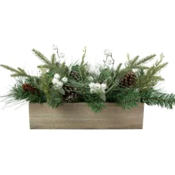 Floral*Northlight 20" Mixed Pine With Pine Cones And Berries Christmas Floral Arrangement