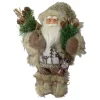 Santa Figures*Northlight 12" Mountain Santa Dressed In Plush Brown Coat And Fur Boots Christmas Figure